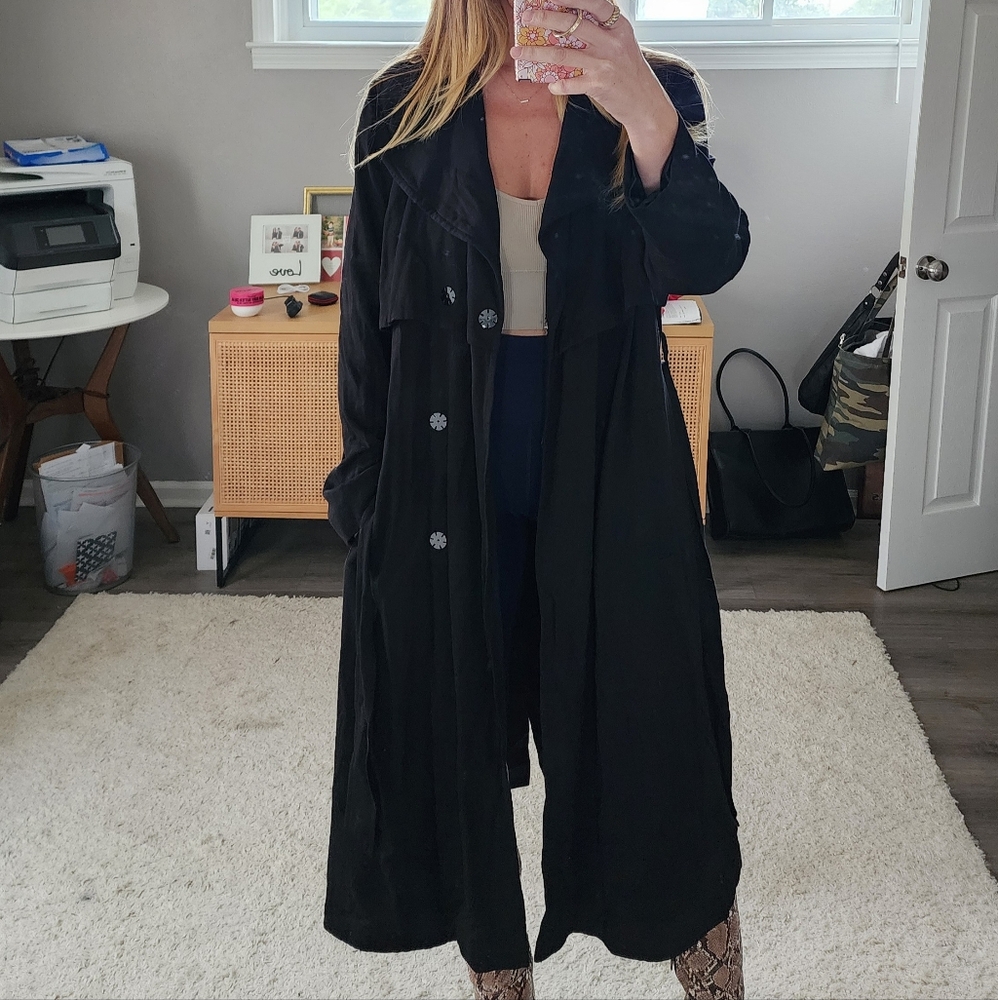 Karl Lagerfeld Paris Black Trench Coat